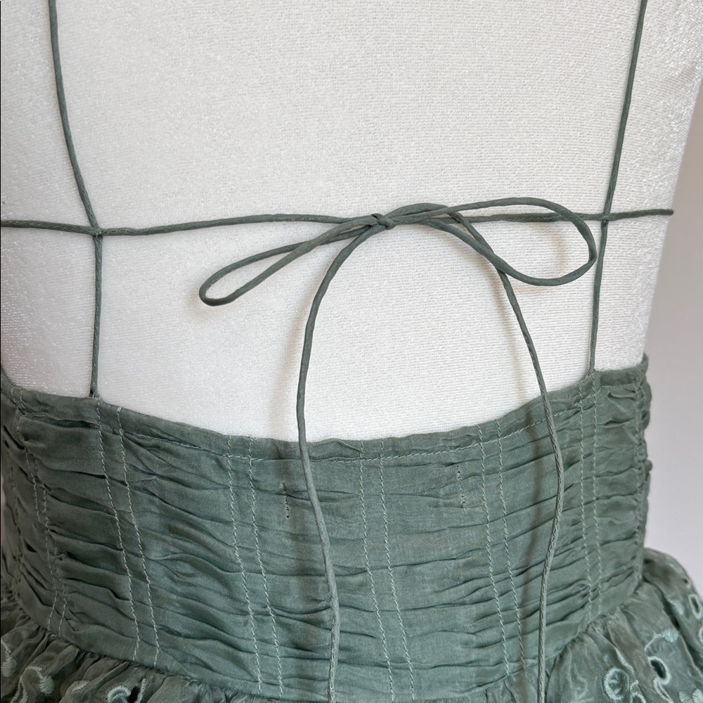 DÔEN XS/S Forsythia dress in Malibu mint Sage Lace Maxi Dress mint eyelet dress - Picture 10 of 13